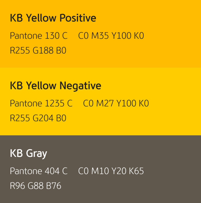 Three main color systems of KB Financial Group