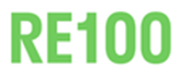 The logo of RE100(Renewable Energy 100%) 