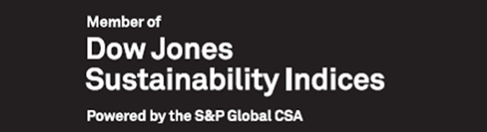 The logo of DJSI(Dow Jones Sustainability Indices)