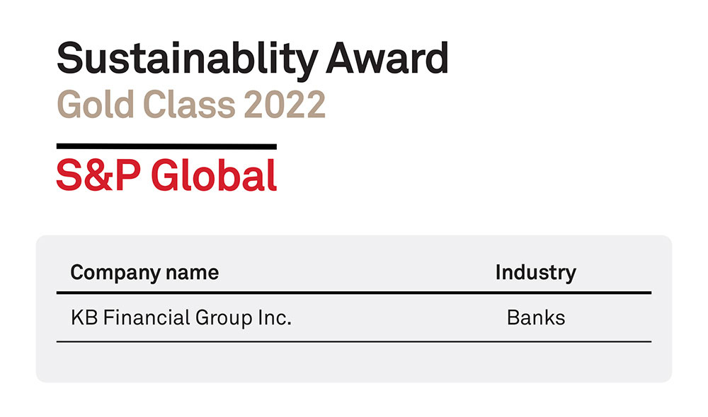 국내 금융회사 유일, SnP 2022 지속가능 어워드 ‘Gold Class’ 수상