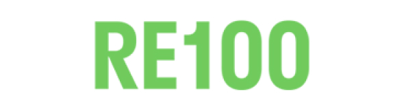 RE100 (Renewable Energy 100%) 로고입니다